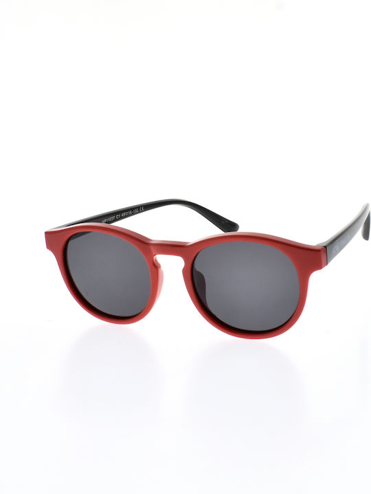 King Pinguin Ochelari De Soare Pentru Copii Rotunzi Cu Lentile Polarized Roșii
