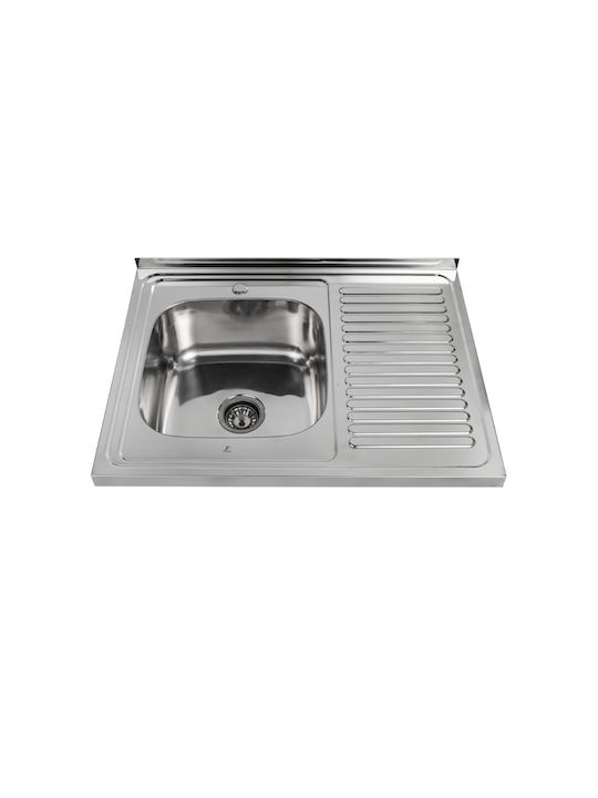 Inter Ceramic Drop-In Kitchen Sink Inox L80xW60cm Grey