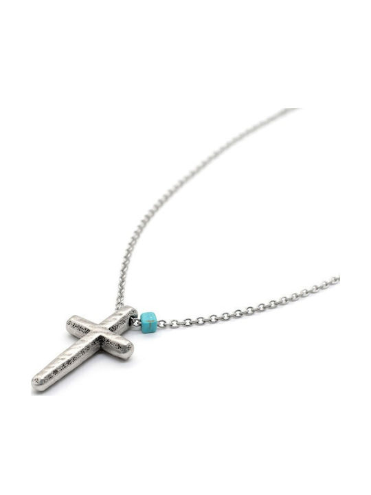 Irmelia Male Cross from Steel with Chain