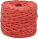 Natural Raffia Yarn Waxed Washed 200gr Bobbin Red