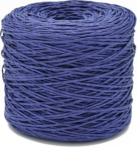 Natural Raffia Yarn Waxed Washed 200gr Bobbin Dark Blue