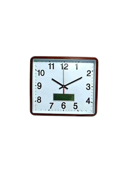 Tr278814 Ρολόι Τοίχου Πλαστικό Dark Brown 33x30cm