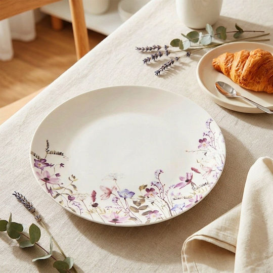 Lumarko Wild Flowers Serving Plate for Dessert made of Porcelain with Diameter 20.5cm