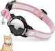 Reflektierendes Illuminiertes Katzenhalsband Airtag Halter Rosa 23-33 Cm