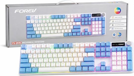 Forev FV-Q515 Gaming Μηχανικό Πληκτρολόγιο με RGB φωτισμό (Αγγλικό US) Μπλε