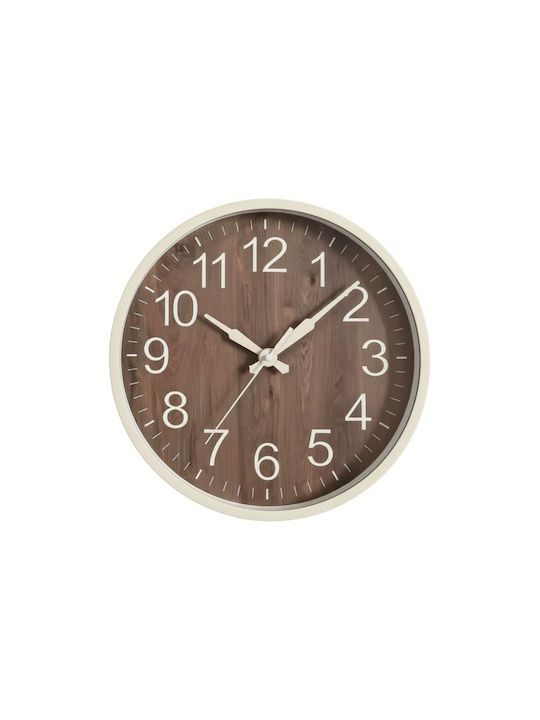 Wall Clock Plastic Brown Ø30cm