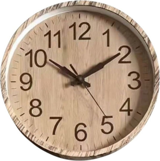 Tr283704 Wall Clock Plastic Beige Ø30cm