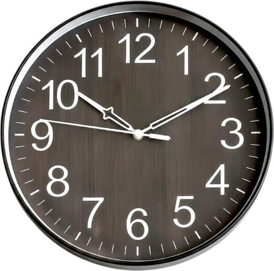 Ρολόι Τοίχου Πλαστικό Dark Brown Ø35cm