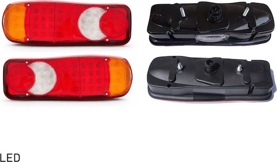 Комплект LED Фарове за Камион Десен + Ляв Щепсел 24V Спирачки Мигач Обратен Ход Движение 348mm X 125mm X 85mm Fzst0666-+-st0667