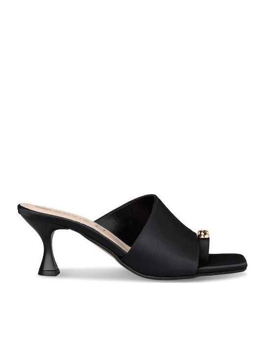 Envie Shoes Mules με Λεπτό Τακούνι σε Μαύρο Χρώμα