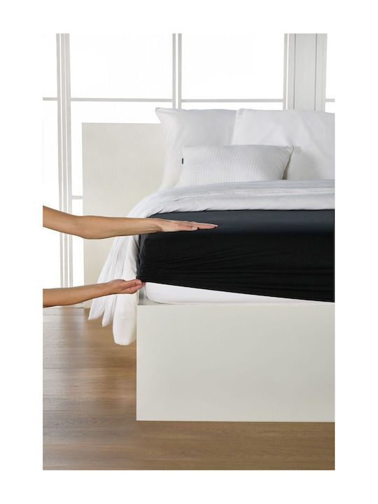 Living Home Σεντόνι Υπέρδιπλο με Λάστιχο 160x200εκ. Schwartz