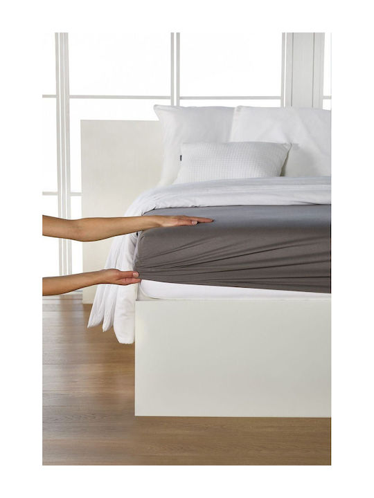 Living Home King Size Bed Sheet with Rubber Hugger 200x200cm Graphite