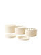 Femmit 3 Piece Bathroom Organizers Cream Lid Cotton Swabs Tweezers & Makeup Accessories