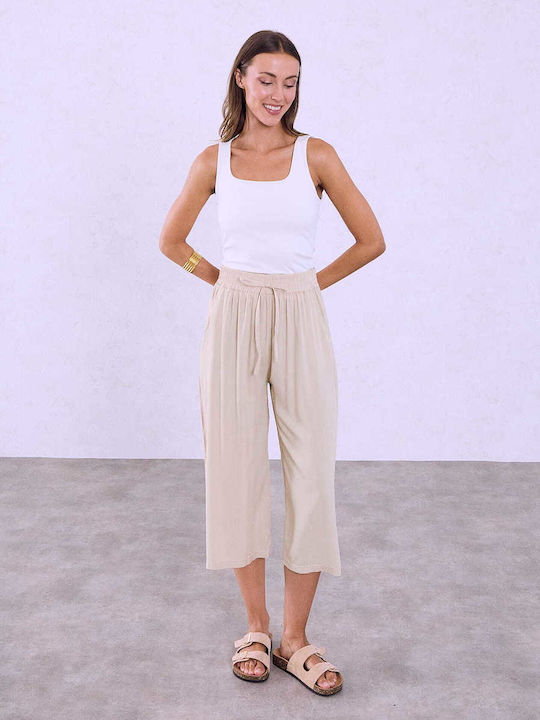 Celestino Zip-Culottes Baumwoll Stoff Loose Fit...