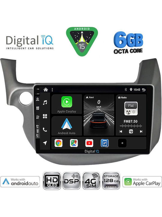 Digital IQ Car Audio System for Honda Jazz 2008-2012 Bluetooth USB WiFi GPS Apple CarPlay Android Auto with 10" Touch Screen