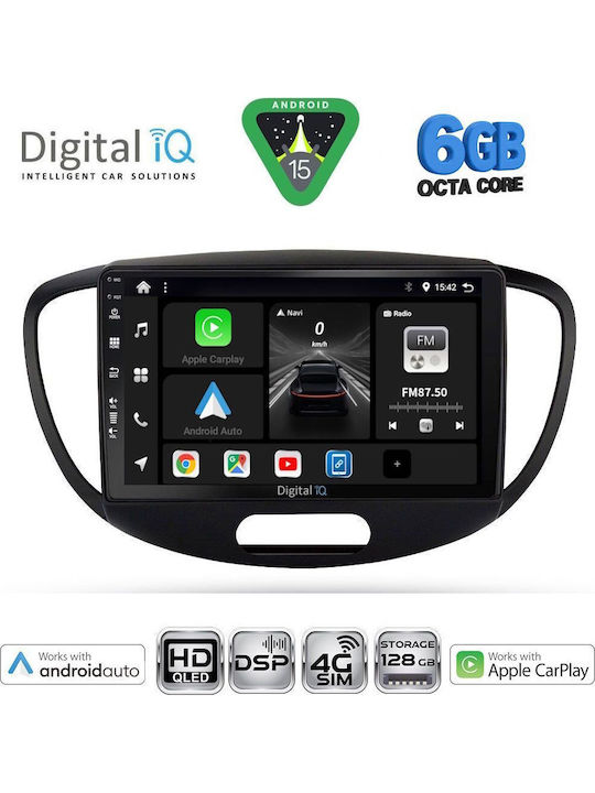Digital IQ Car Audio System for Hyundai i10 2008-2013 Bluetooth USB WiFi GPS Apple CarPlay Android Auto with 9" Touch Screen