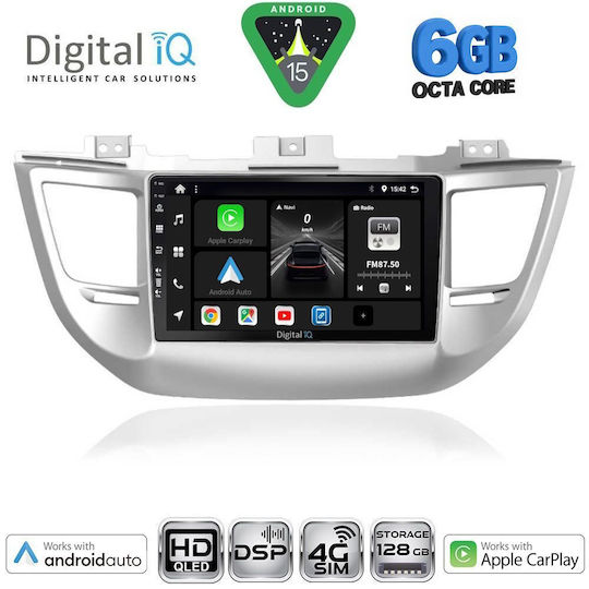 Digital IQ Ηχοσύστημα Αυτοκινήτου για Hyundai Tucson 2015-2019 (Bluetooth/USB/WiFi/GPS/Apple-Carplay/Android-Auto) με Οθόνη Αφής 9"