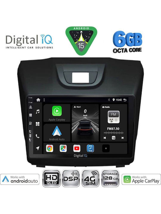 Digital IQ Car Audio System Isuzu D-Max 2012-2020 Bluetooth USB WiFi GPS Apple CarPlay Android Auto with 9" Touch Screen