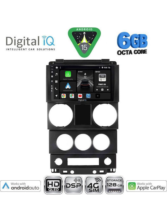 Digital IQ Car Audio System for Jeep Wrangler 2006-2011 Bluetooth USB WiFi GPS Apple CarPlay Android Auto with 9" Touch Screen