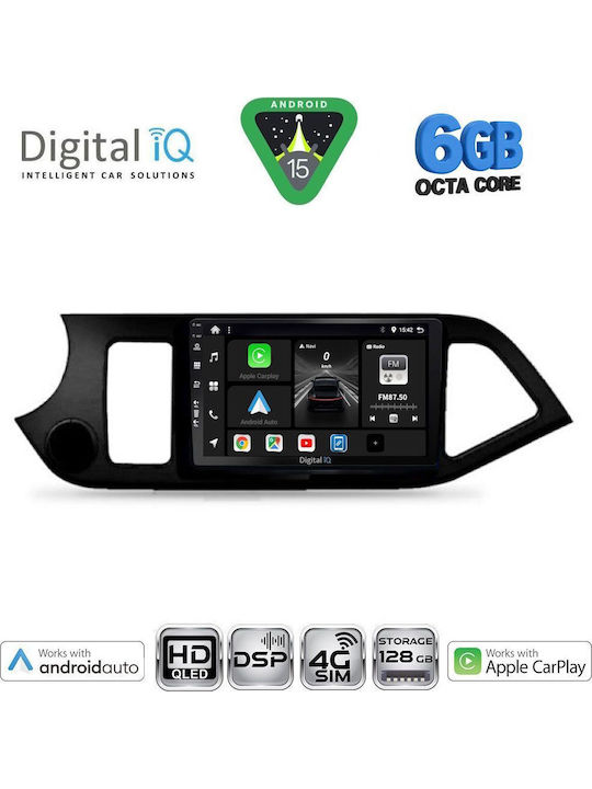 Digital IQ Car Audio System for Kia Picanto 2011-2017 (Bluetooth/USB/WiFi/GPS/Apple CarPlay/Android Auto) with 9" Touch Screen