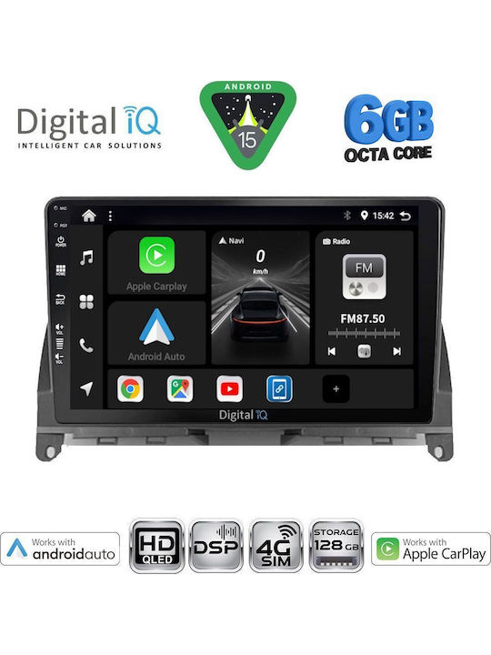 Digital IQ Car Audio System for Mercedes-Benz C Class 2007-2011 (Bluetooth/USB/WiFi/GPS/Apple CarPlay/Android Auto) with 9" Touch Screen