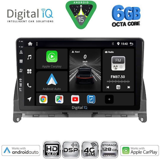 Digital IQ Ηχοσύστημα Αυτοκινήτου για Mercedes-Benz C Class 2007-2011 (Bluetooth/USB/WiFi/GPS/Apple-Carplay/Android-Auto) με Οθόνη Αφής 9"