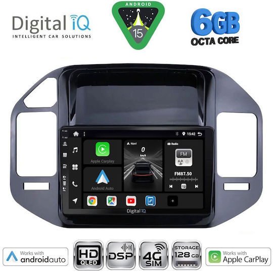 Digital IQ Car Audio System for Mitsubishi Pajero 1999-2006 Bluetooth USB WiFi GPS Apple CarPlay Android Auto with 9" Touch Screen