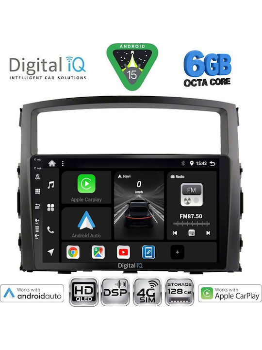 Digital IQ Car Audio System for Mitsubishi Pajero 2006-2013 Bluetooth USB WiFi GPS Apple CarPlay Android Auto with 9" Touch Screen