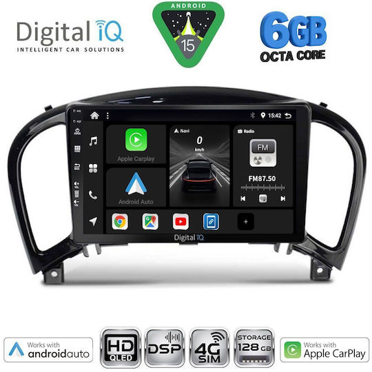 Digital IQ Ηχοσύστημα Αυτοκινήτου για Nissan Juke 2009-2020 (Bluetooth/USB/WiFi/GPS/Apple-Carplay/Android-Auto) με Οθόνη Αφής 9"