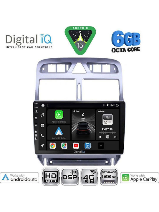 Digital IQ Car Audio System for Peugeot 307 2001-2008 Bluetooth USB WiFi GPS Apple CarPlay Android Auto with 9" Touch Screen