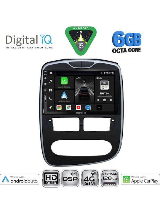 Digital IQ Car Audio System for Renault Clio 2012-2015 Bluetooth USB WiFi GPS Apple CarPlay Android Auto with 10" Touch Screen