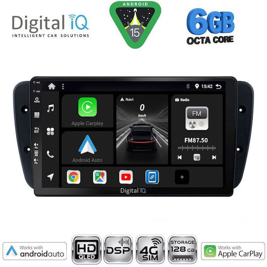 Digital IQ Car Audio System for Seat Ibiza 2008-2015 (Bluetooth/USB/WiFi/GPS/Apple CarPlay/Android Auto) with 9" Touch Screen