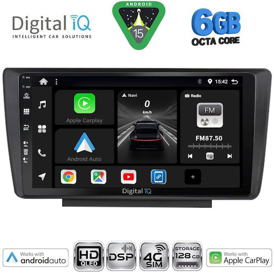 Digital IQ Car Audio System for Skoda Octavia 2005-2012 Bluetooth USB WiFi GPS Apple CarPlay Android Auto with 9" Touch Screen