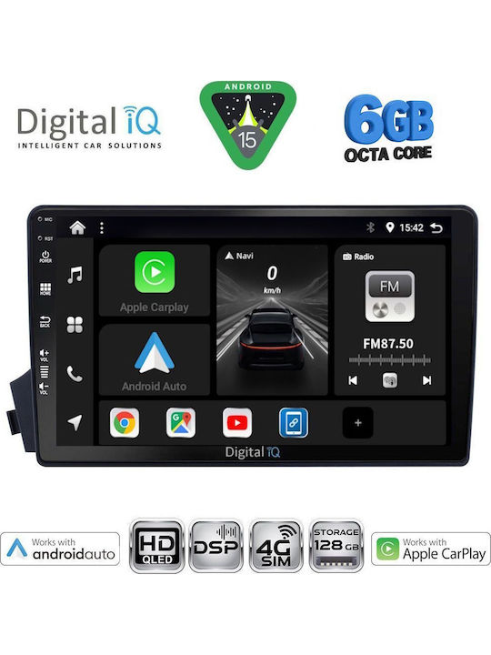 Digital IQ Car Audio System for Ssangyong Actyon / Kyron 2006-2015 (Bluetooth/USB/WiFi/GPS/Apple CarPlay/Android Auto) with 9" Touch Screen
