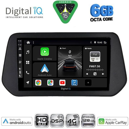 Digital IQ Автомобилна Аудио Система 2021 (Bluetooth/USB/Вграден Wi-Fi/GPS/Apple CarPlay/Android Auto) с Touch Screen 9"