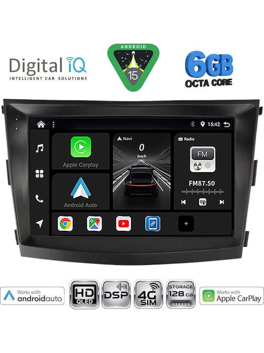 Digital IQ Car Audio System for Ssangyong Tivoli Bluetooth USB WiFi GPS Apple CarPlay Android Auto with 9" Touch Screen