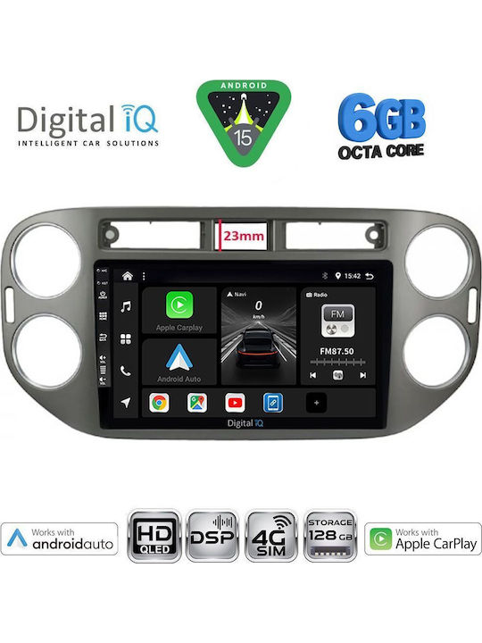 Digital IQ Car Audio System for Volkswagen Tiguan 2011-2016 (Bluetooth/USB/WiFi/GPS/Apple CarPlay/Android Auto) with 9" Touch Screen