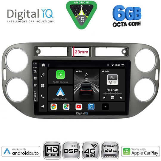 Digital IQ Car Audio System for Volkswagen Tiguan 2011-2016 (Bluetooth/USB/WiFi/GPS/Apple CarPlay/Android Auto) with 9" Touch Screen