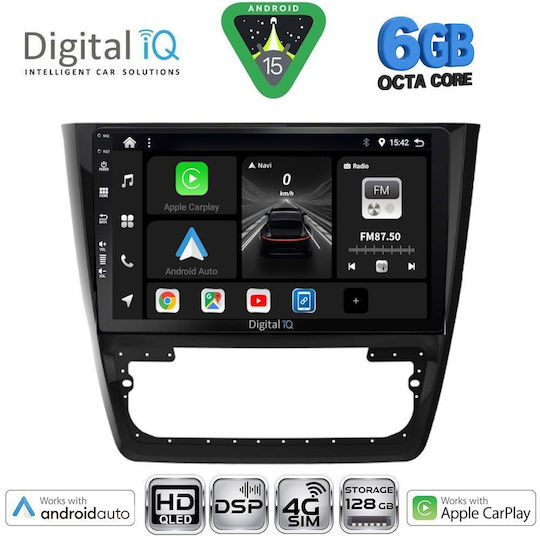 Digital IQ Ηχοσύστημα Αυτοκινήτου για Skoda Yeti 2014-2018 (Bluetooth/USB/WiFi/GPS/Apple-Carplay/Android-Auto) με Οθόνη Αφής 10"