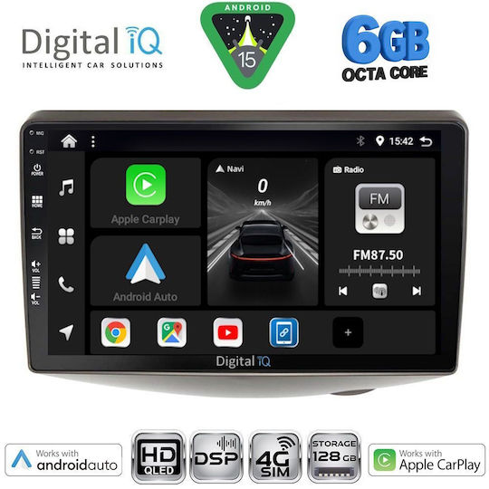 Digital IQ Car Audio System for Toyota Yaris 1999-2006 Bluetooth USB Wi-Fi GPS Apple CarPlay Android Auto with 9 Inch Touch Screen DIGITAL IQ BXF 17735 CPAA DASH
