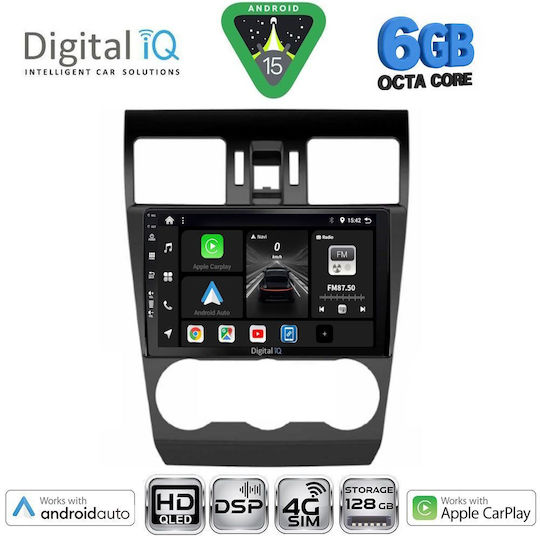 Digital IQ Ηχοσύστημα Αυτοκινήτου για Subaru Forester / Impreza 2013-2019 (Bluetooth/USB/WiFi/GPS/Apple-Carplay/Android-Auto) με Οθόνη Αφής 9"