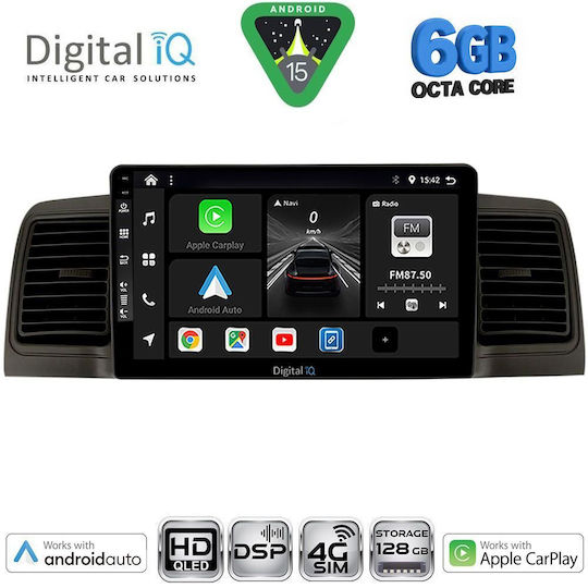 Digital IQ Ηχοσύστημα Αυτοκινήτου για Toyota Corolla 2001-2006 (Bluetooth/USB/WiFi/GPS/Apple-Carplay/Android-Auto) με Οθόνη Αφής 9"
