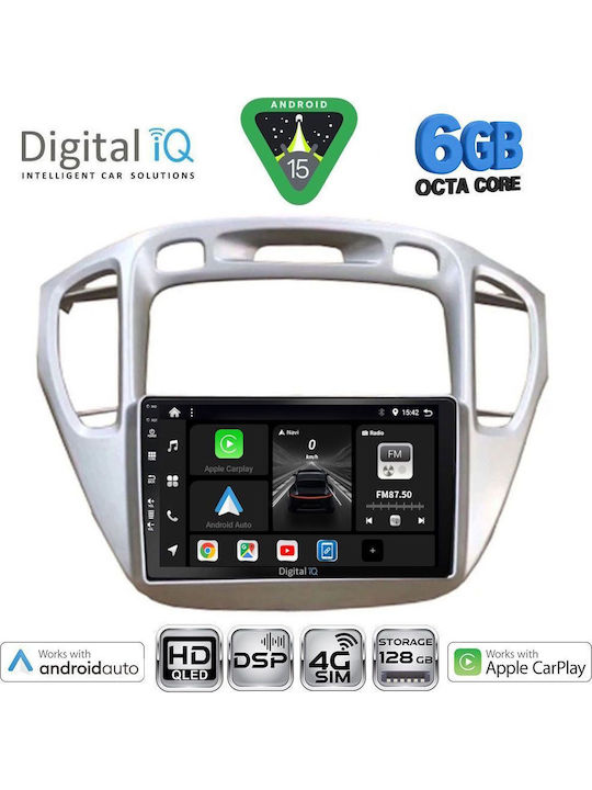 Digital IQ Car Audio System for Toyota Highlander 2002-2009 Bluetooth USB WiFi GPS Apple CarPlay Android Auto with 9" Touch Screen