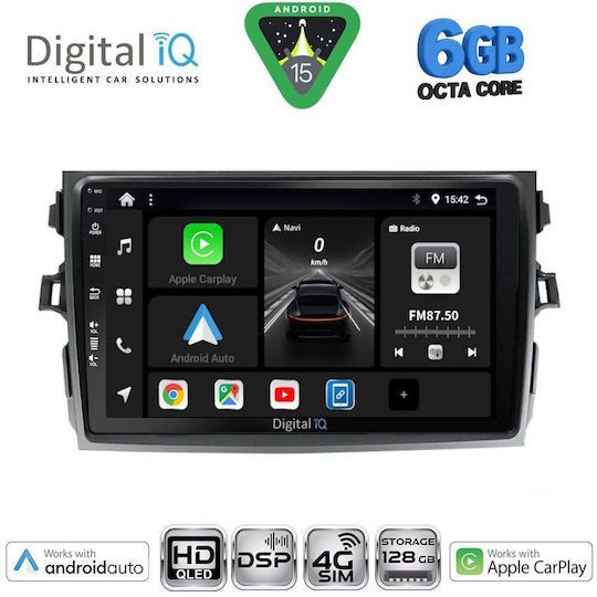 Digital IQ Ηχοσύστημα Αυτοκινήτου για Toyota Corolla 2006-2012 (Bluetooth/USB/WiFi/GPS/Apple-Carplay/Android-Auto) με Οθόνη Αφής 9"