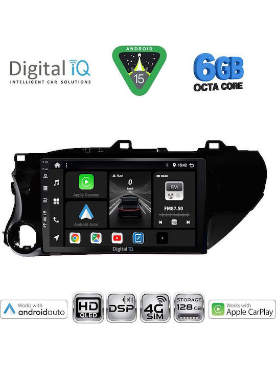 Digital IQ Car Audio System for Toyota Hilux Bluetooth USB WiFi GPS Apple CarPlay Android Auto with 10" Touch Screen