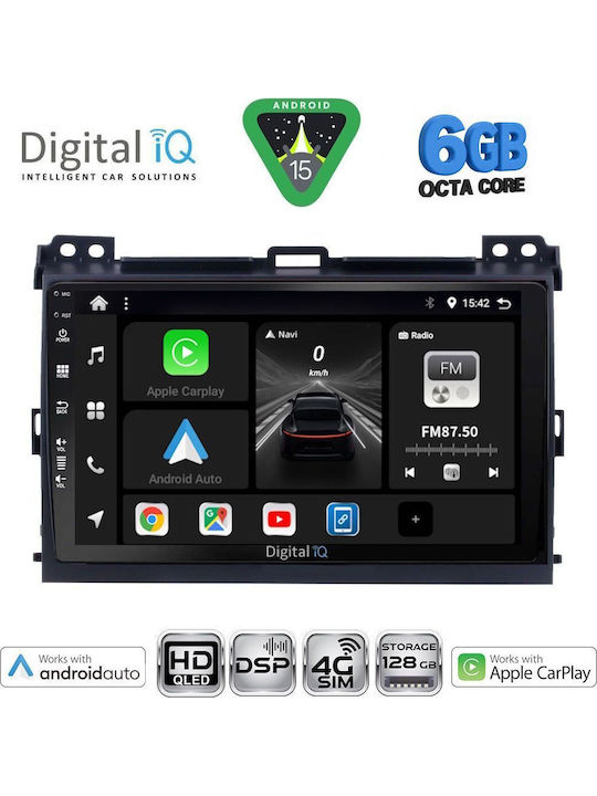 Digital IQ Car Audio System for Toyota Land Cruiser 2002-2008 Bluetooth USB WiFi GPS Apple CarPlay Android Auto with 9" Touch Screen