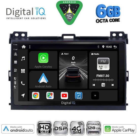 Digital IQ Ηχοσύστημα Αυτοκινήτου για Toyota Land Cruiser 2002-2008 (Bluetooth/USB/WiFi/GPS/Apple-Carplay/Android-Auto) με Οθόνη Αφής 9"