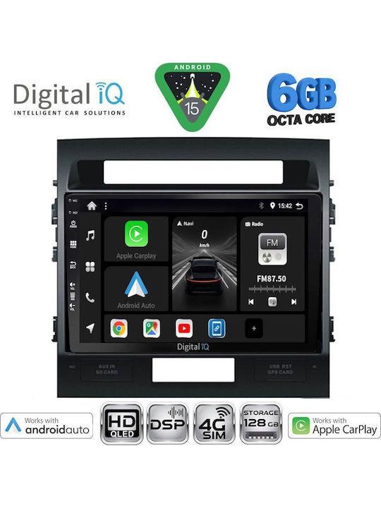 Digital IQ Car Audio System for Toyota Land Cruiser 2008-2015 Bluetooth USB WiFi GPS Apple CarPlay Android Auto with 10" Touch Screen