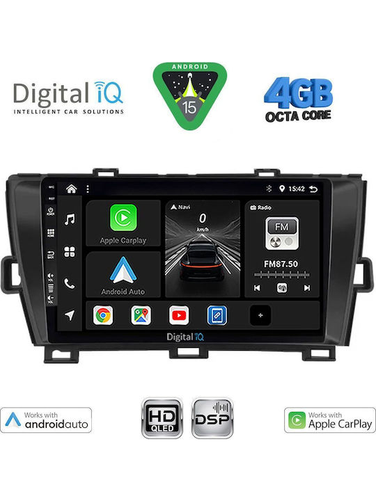 Digital IQ Car Audio System for Toyota Prius 2009-2015 Bluetooth USB WiFi GPS Apple CarPlay Android Auto with 9" Touch Screen