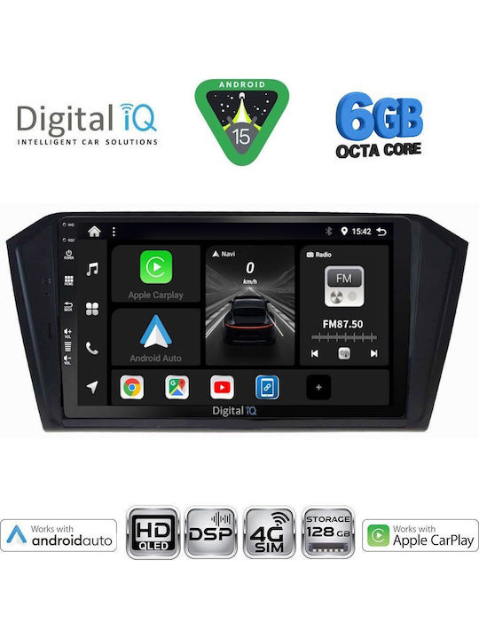 Digital IQ Car Audio System for Volkswagen Passat 2016-2023 (Bluetooth/USB/WiFi/GPS/Apple CarPlay/Android Auto) with 10" Touch Screen